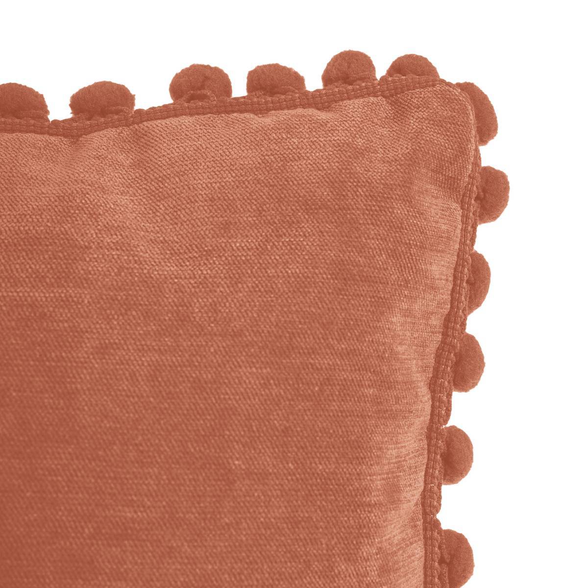 Atmosphera - Coussin pompons rose terracotta 40x40cm - Atmosphera Créateur d'intérieur - Imagen 3
