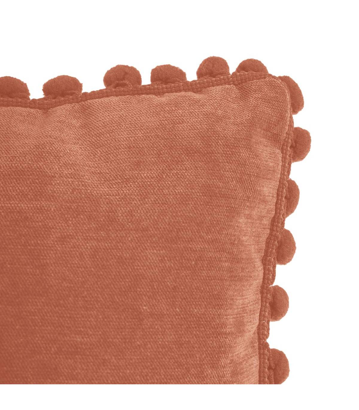 Coussin déhoussable avec Pompons Terracotta 40 x 40 cm - Imagen 2