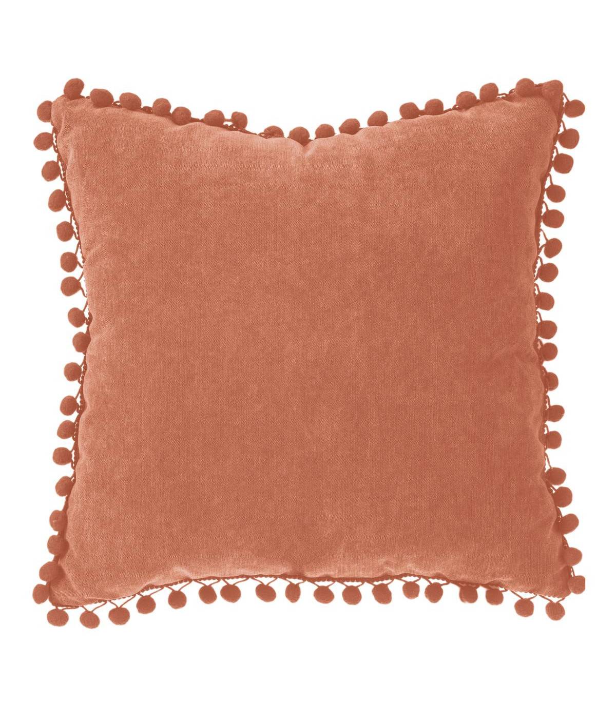 Coussin déhoussable avec Pompons Terracotta 40 x 40 cm - Imagen 1