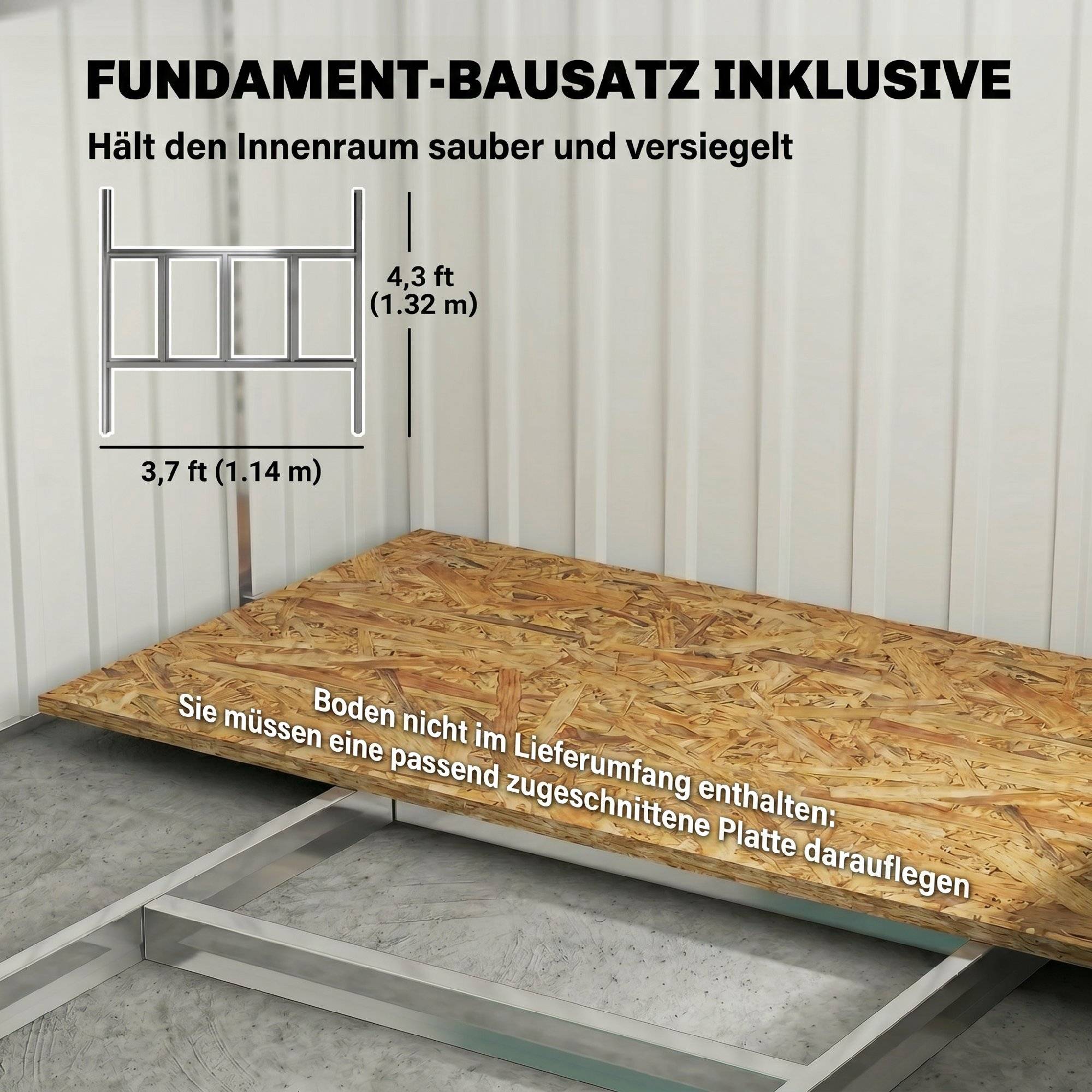 Abri métal 2,81m² 154x206,5x181cm outillage toit appentis fondation - Image 8