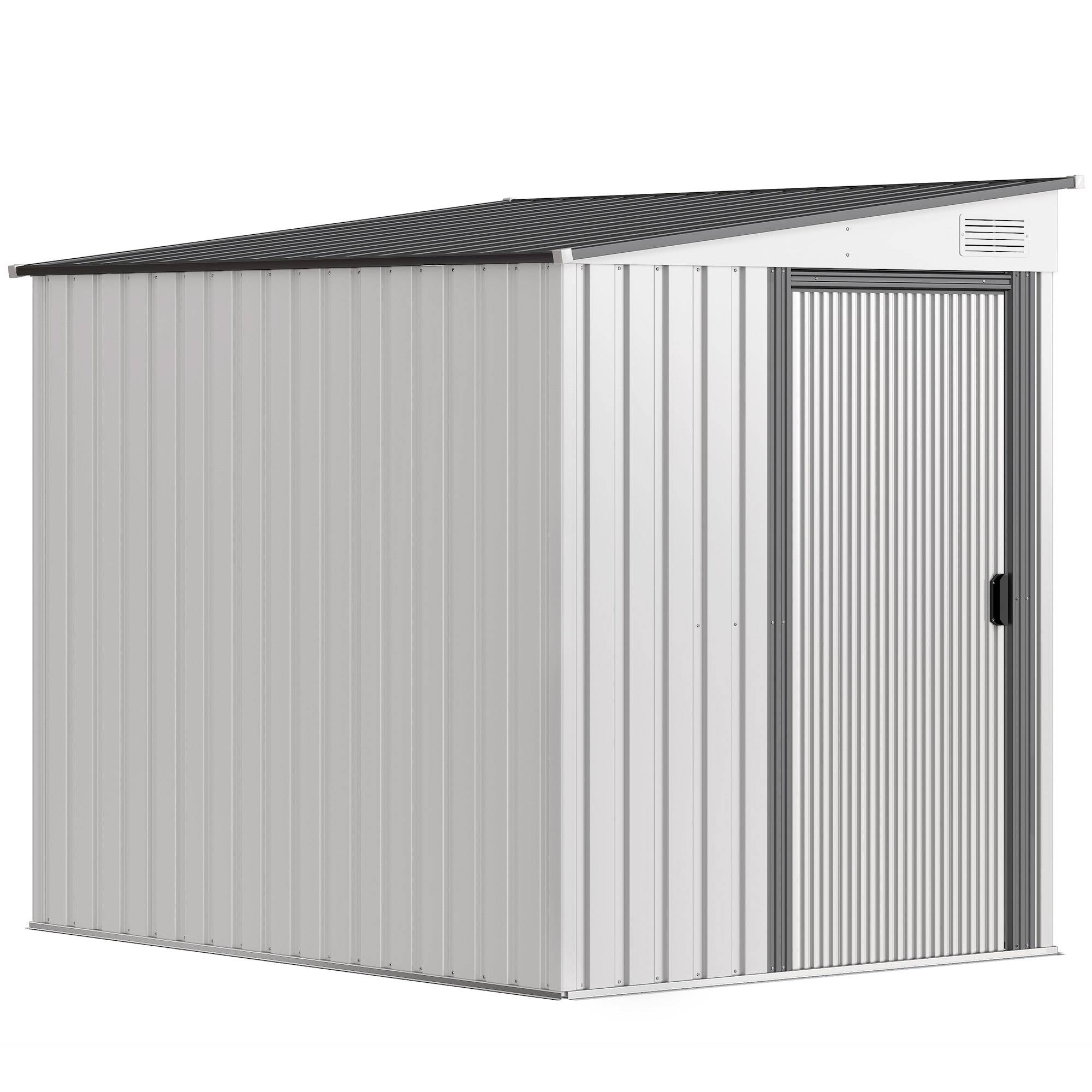 Abri métal 2,81m² 154x206,5x181cm outillage toit appentis fondation - Image 2