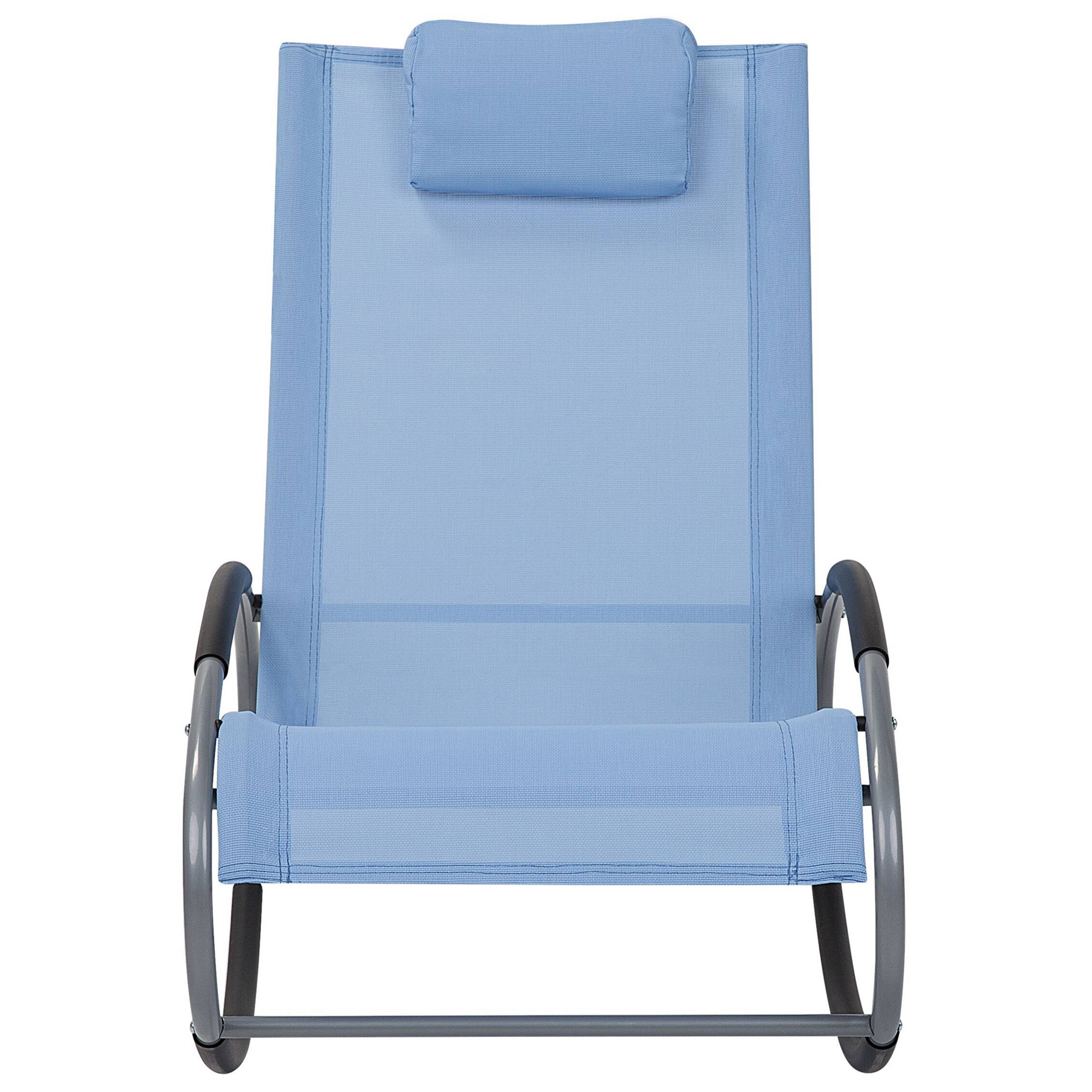 Beliani - Chaise longue Acier Bleu CAMPO - Beliani - Imagen 6