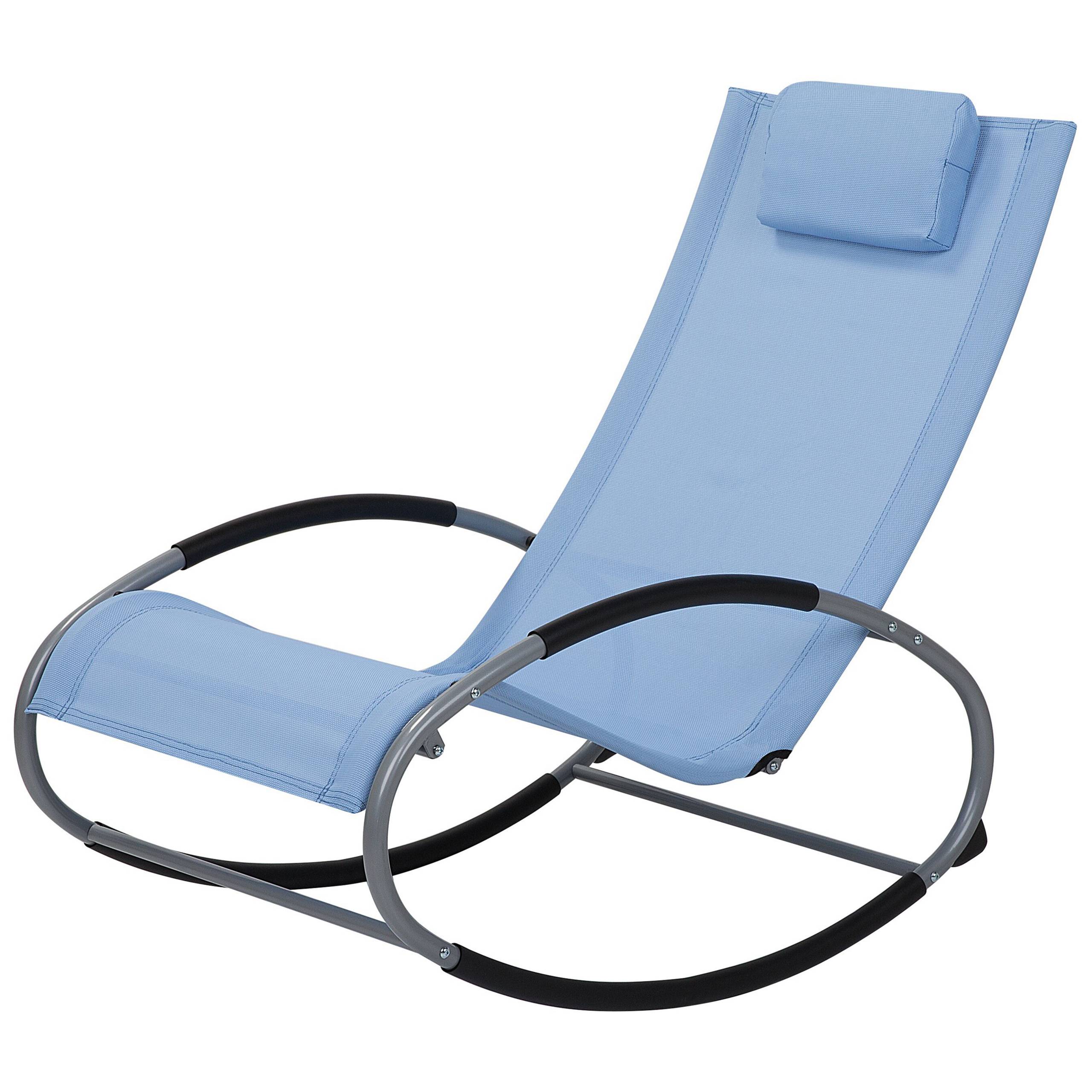 Beliani - Chaise longue Acier Bleu CAMPO - Beliani - Imagen 4