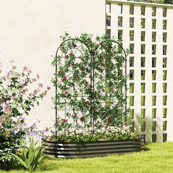 Treillis de jardin métal noir 50 x 1.3 x 150 cm - PANGIVO - Image 3