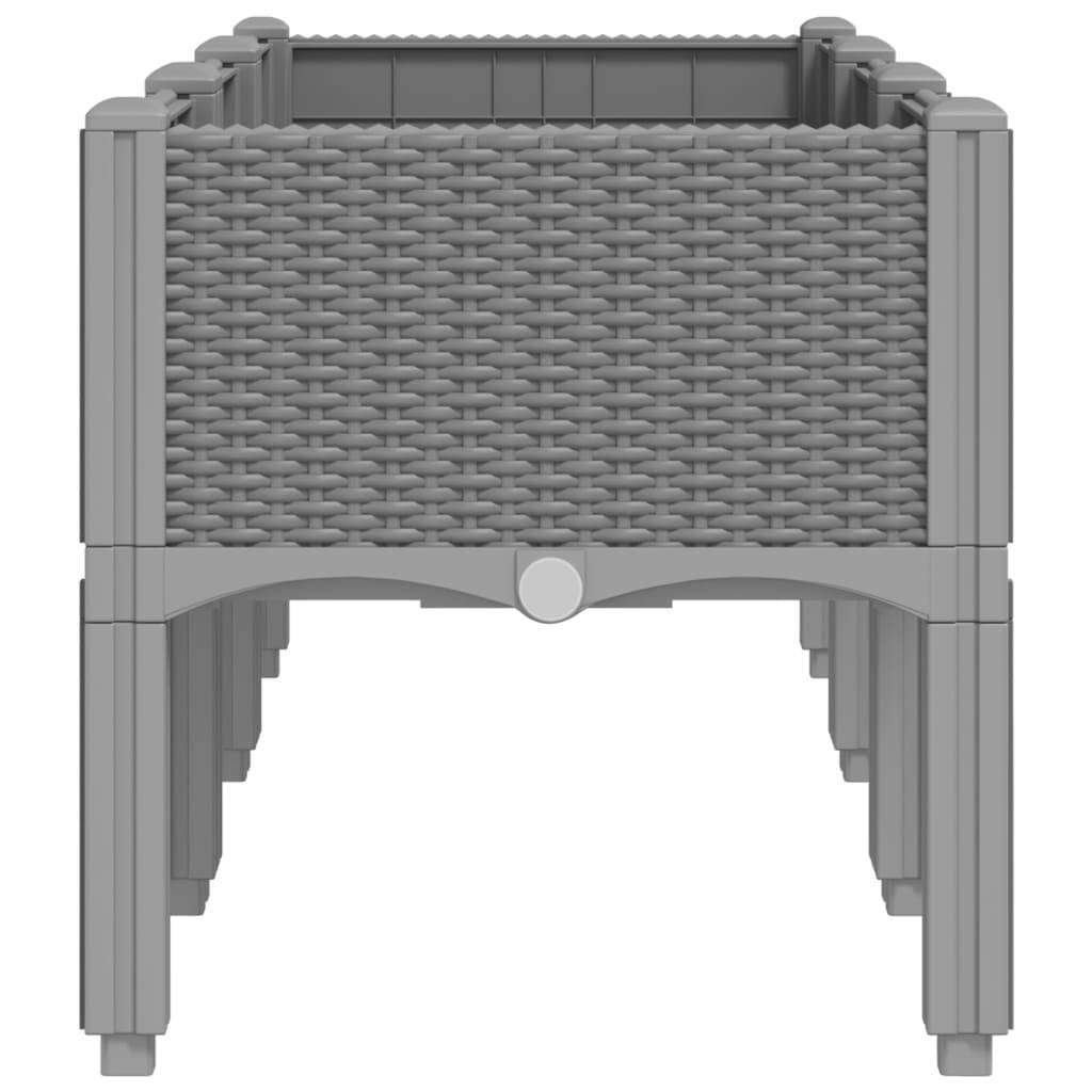 ComfortXL - Grand Bac à Fleurs sur Pieds PP pour Jardin Terrasse 120x40x42 cm Gris Clair - ComfortXL Outdoor Living - Image 4