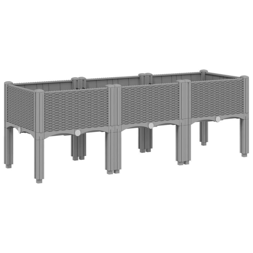 ComfortXL - Grand Bac à Fleurs sur Pieds PP pour Jardin Terrasse 120x40x42 cm Gris Clair - ComfortXL Outdoor Living - Image 2