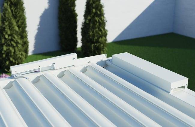 Pergola Bioclimatique Autoportante Motorisée Éclairée Aluminium 3x3 Blanc SV ORIAL France - Image 5
