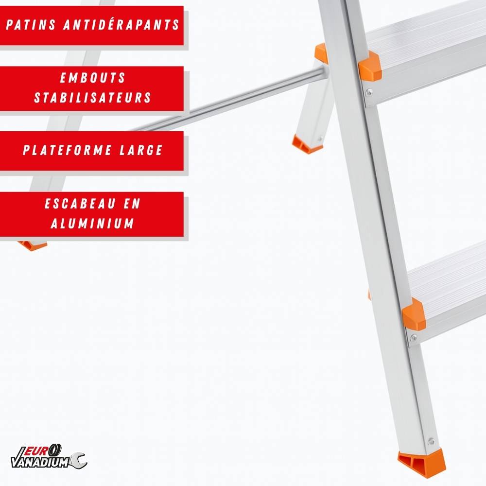 Euro Vanadium - Escabeau aluminium 5 marches. - Image 5