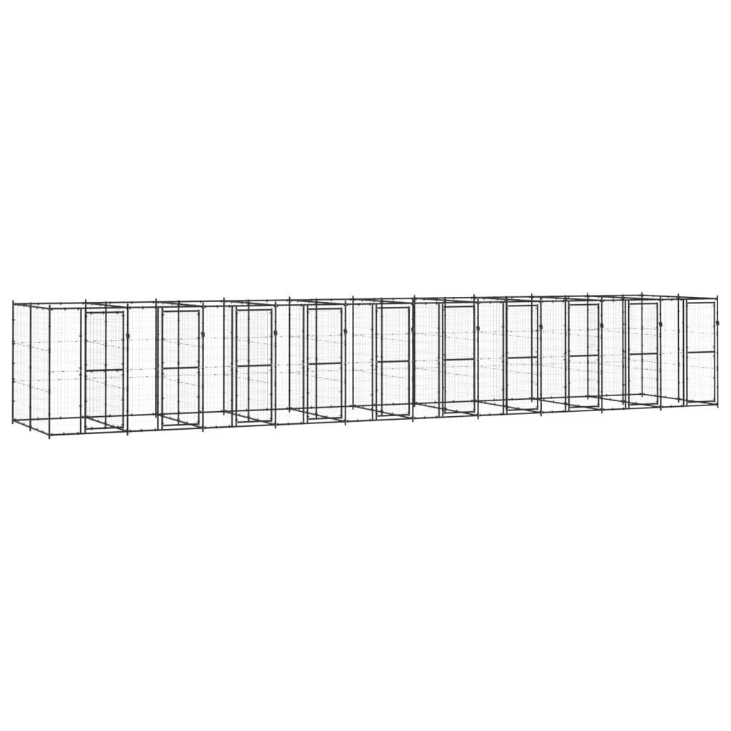 Helloshop26 - Chenil extérieur cage enclos parc animaux chien d'extérieur pour chiens acier 24,2 m² - Imagen 1