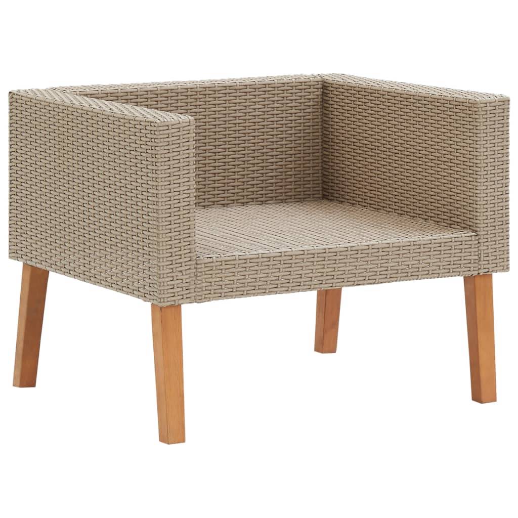 Helloshop26 - Salon de jardin meuble d'extérieur ensemble de mobilier 4 pièces avec coussins résine tressée beige - Imagen 4