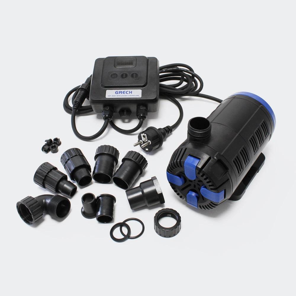 Helloshop26 - Pompe à eau de bassin filtre filtration cours d'eau eco aquarium petit étang eco 8000l/h 80 Watts - Imagen 2