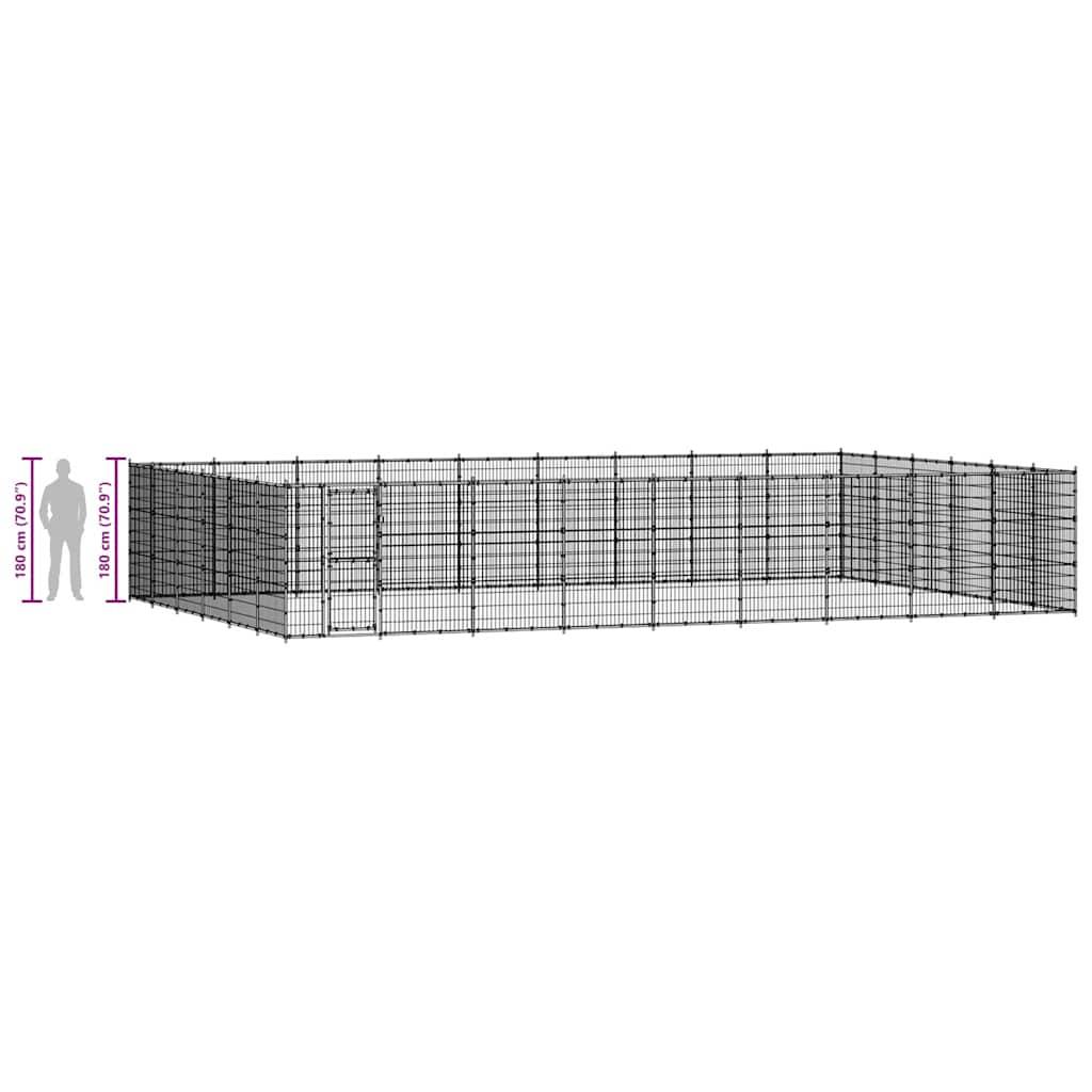 Vidaxl - Chenil d'extérieur pour chiens Acier 65,34 m² vidaXL 3082326 - Imagen 8