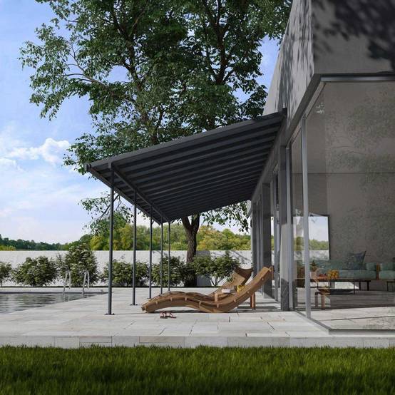 Canopia - Canopia Pergola Capri 3X9,7 Grise, toiture gris - Imagen 2
