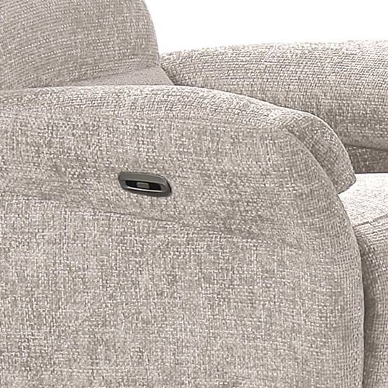 Fauteuil relax électrique tissu maillé ultra doux beige - LAMA - Image 4