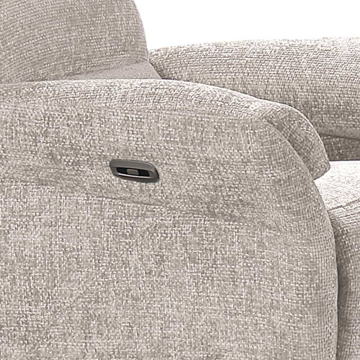 Fauteuil relax électrique tissu maillé ultra doux beige - LAMA - Image 4