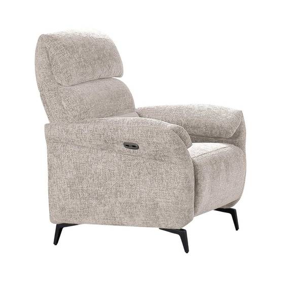 Fauteuil relax électrique tissu maillé ultra doux beige - LAMA - Image 1