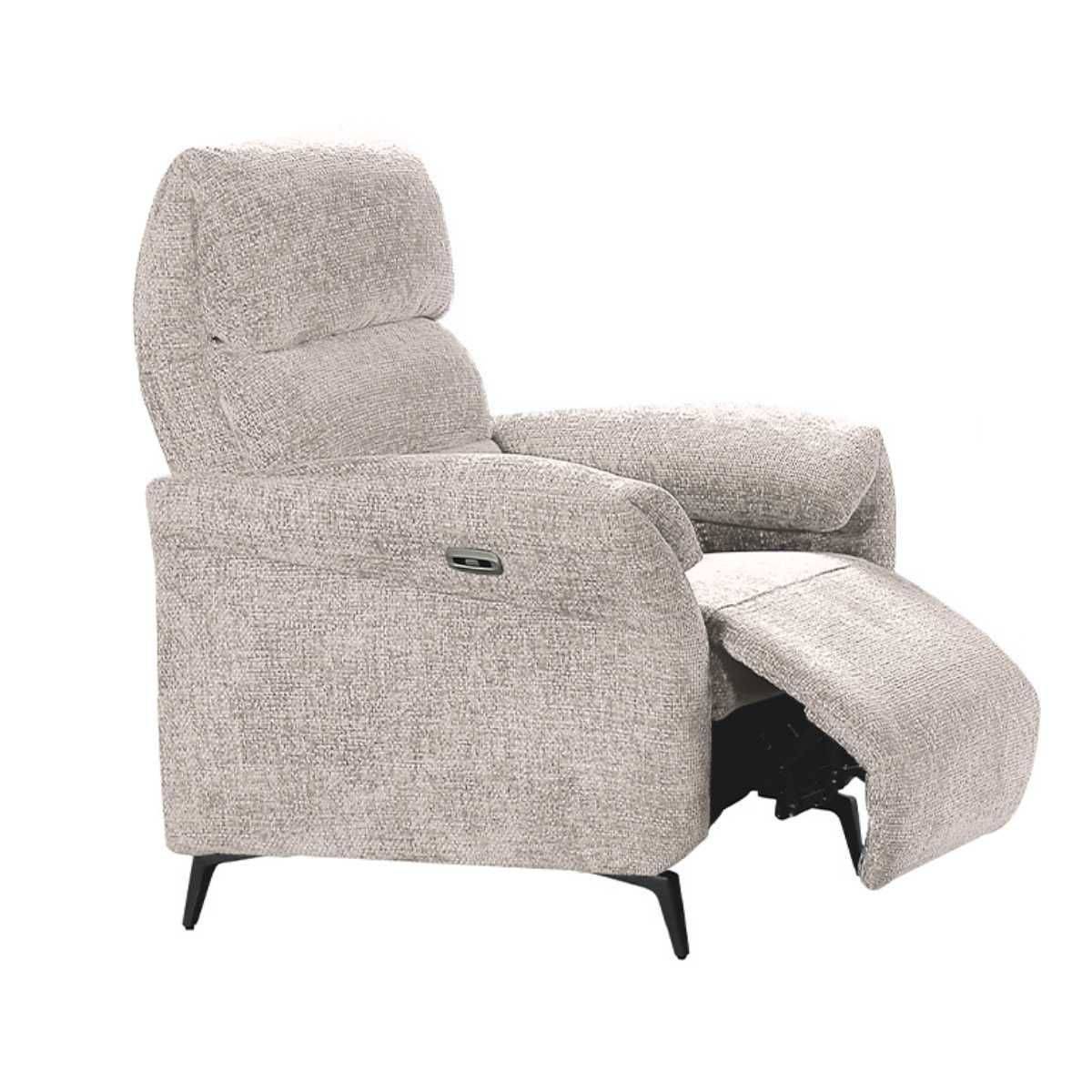 Fauteuil relax électrique tissu maillé ultra doux beige - LAMA - Image 3