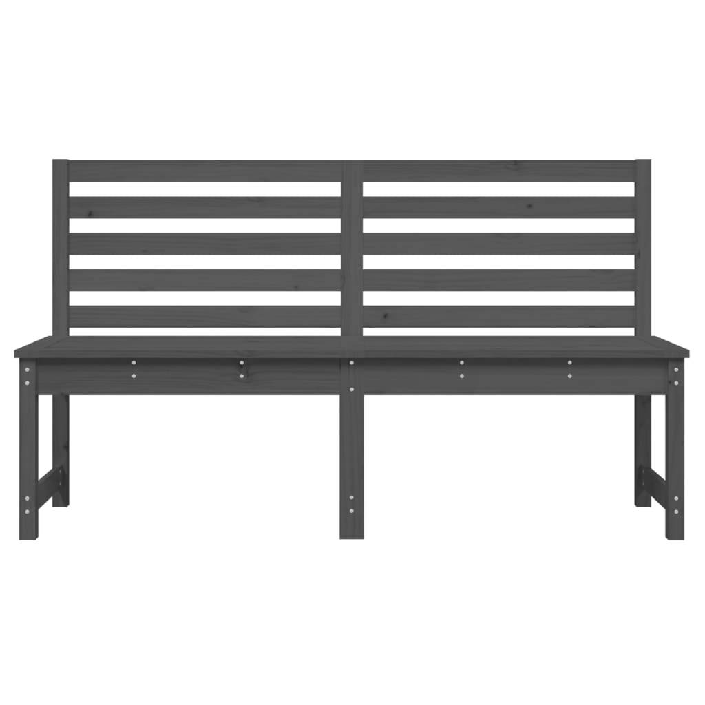 Helloshop26 - Banc de jardin meuble de patio d'extérieur terrasse gris 157,5 cm bois massif de pin - Imagen 2