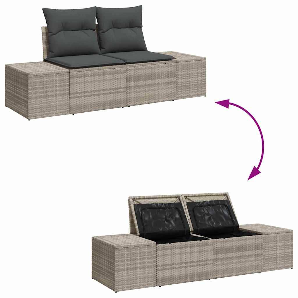 Canapé d'Angle Extérieur 10 pcs Gris Clair – Polyrotin Durable & Coussins Zippés – Terrasse & Balcon – ComfortXL Outdoor Living - Image 8