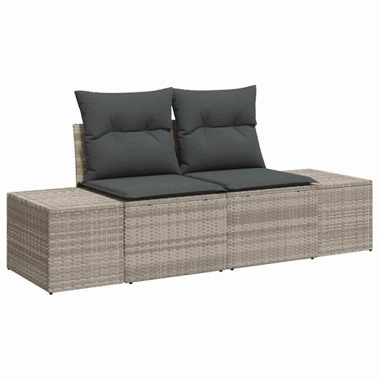 Canapé d'Angle Extérieur 10 pcs Gris Clair – Polyrotin Durable & Coussins Zippés – Terrasse & Balcon – ComfortXL Outdoor Living - Image 4