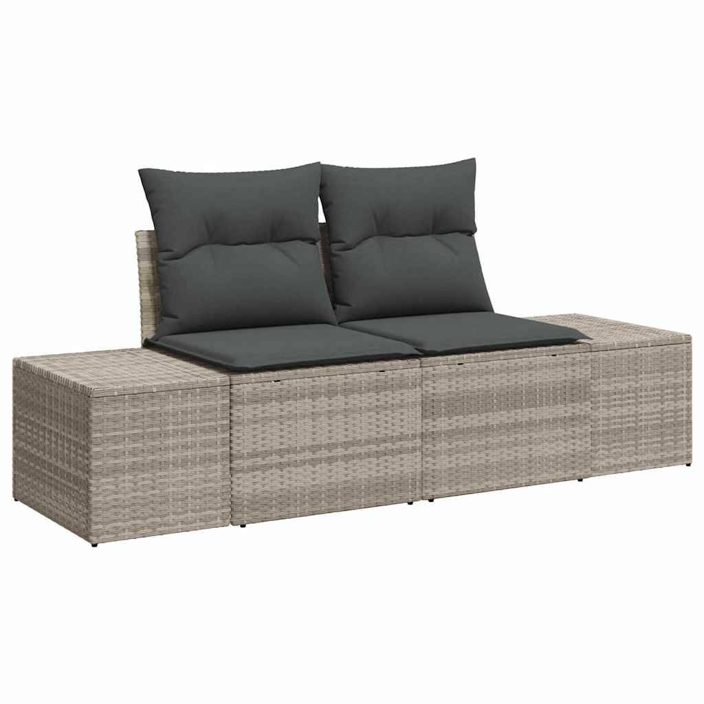 Canapé d'Angle Extérieur 10 pcs Gris Clair – Polyrotin Durable & Coussins Zippés – Terrasse & Balcon – ComfortXL Outdoor Living - Image 4