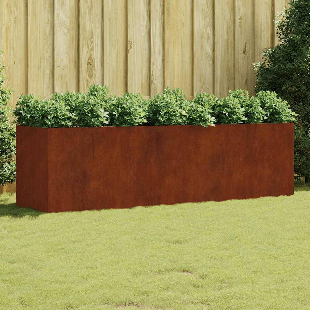 Jardinière En Acier Corten VidaXL - Bac à Fleurs Pour Terrasse Ou Jardin - Design Moderne Et Rustique