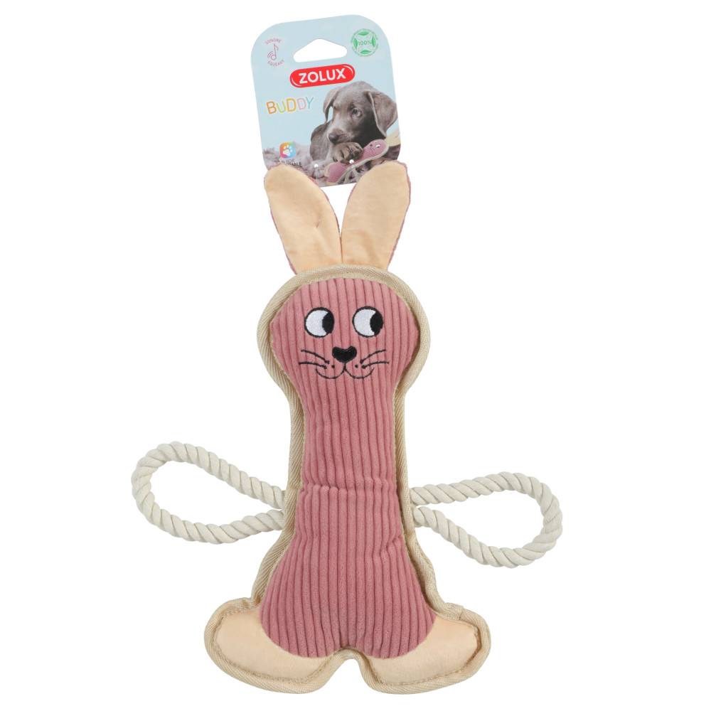 Zolux - Juguete Conejo rosa BUDDY para perro - Imagen 2