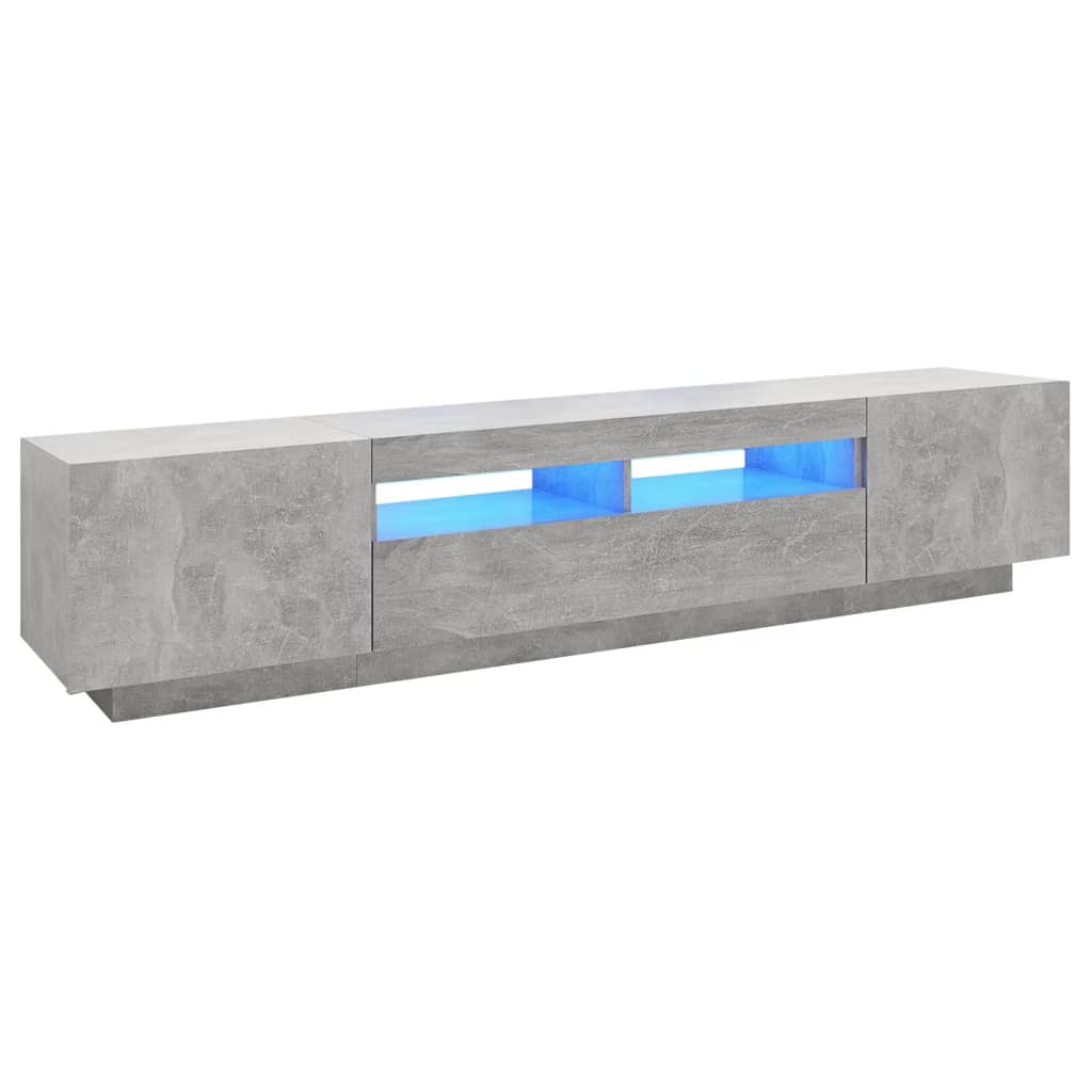 Vidaxl - Meuble TV avec lumières LED Gris béton 200x35x40 cm - vidaXL - Imagen 1