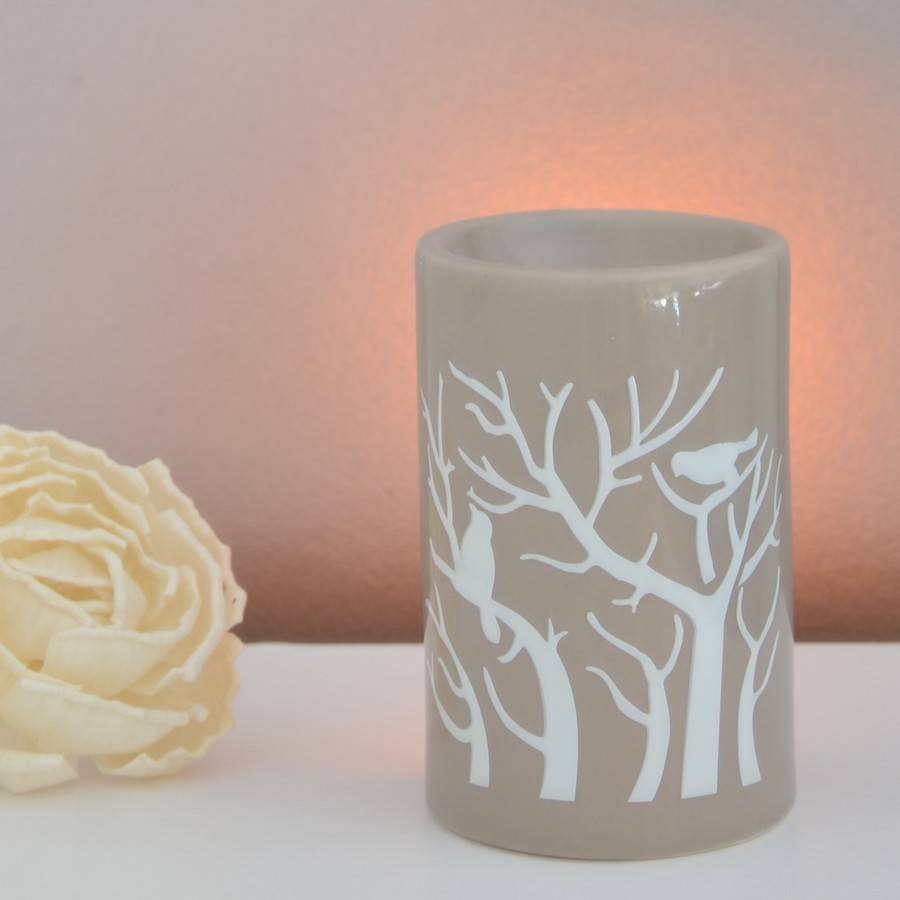 Brûleur Cire Parfumée Fondant Parfumé – Brûle Parfum d'Ambiance et Aromathérapie -Céramique Grise– Haut 11 cm – Zen'Arôme - Image 1