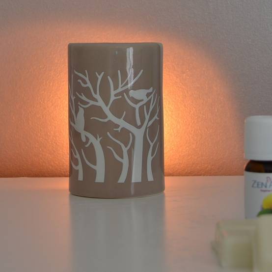 Brûleur Cire Parfumée Fondant Parfumé – Brûle Parfum d'Ambiance et Aromathérapie -Céramique Grise– Haut 11 cm – Zen'Arôme - Image 7