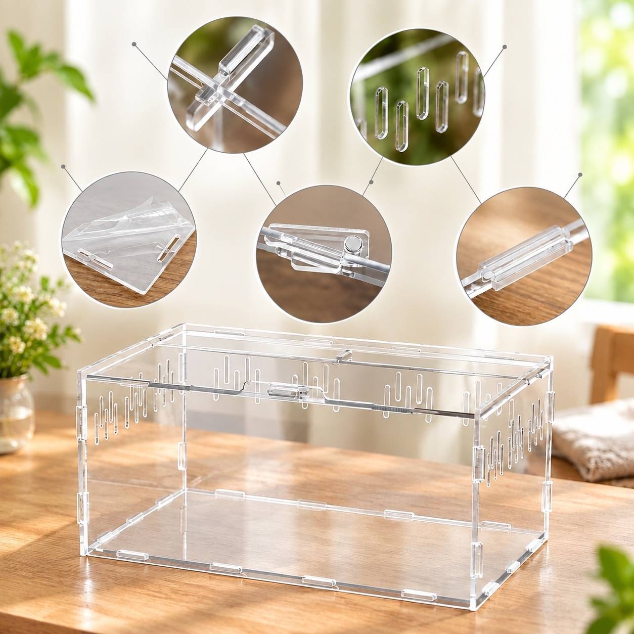 Boîte Terrarium Acrytique Magnétique Ventilée Pour Reptiles Et Insectes - Image 4