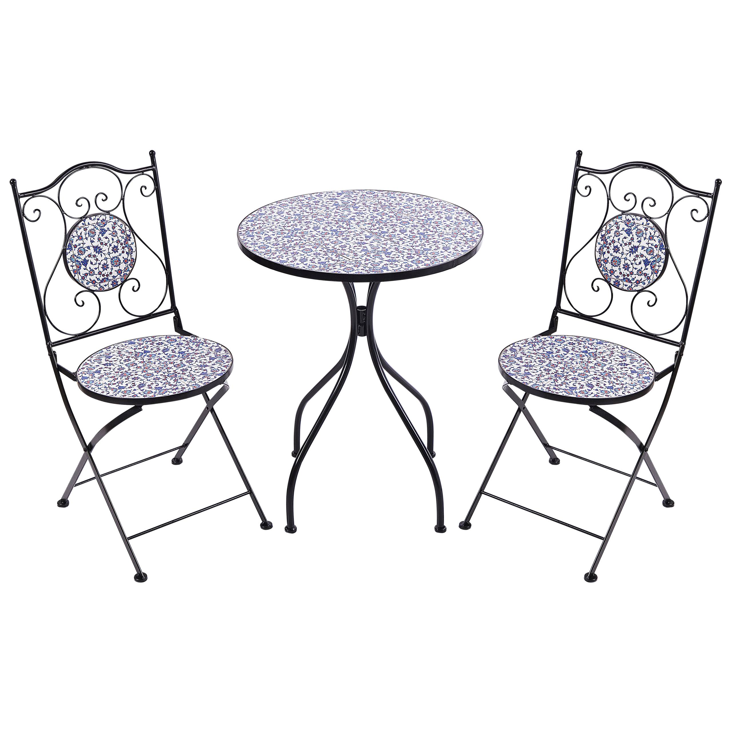 Beliani - Set de bistrot, 2 Personnes Métal Noir CAMPRENA - Beliani - Imagen 4