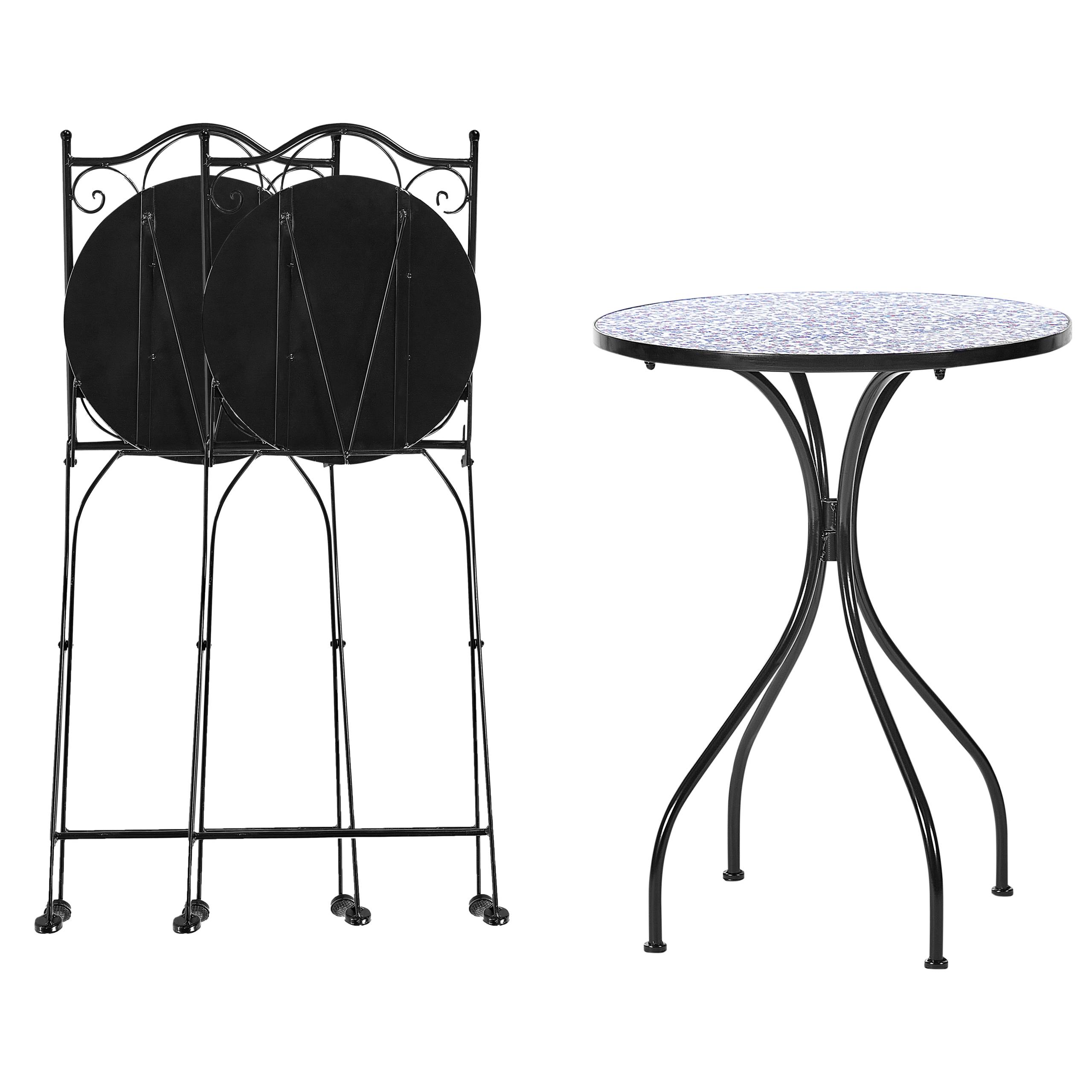 Beliani - Set de bistrot, 2 Personnes Métal Noir CAMPRENA - Beliani - Imagen 7