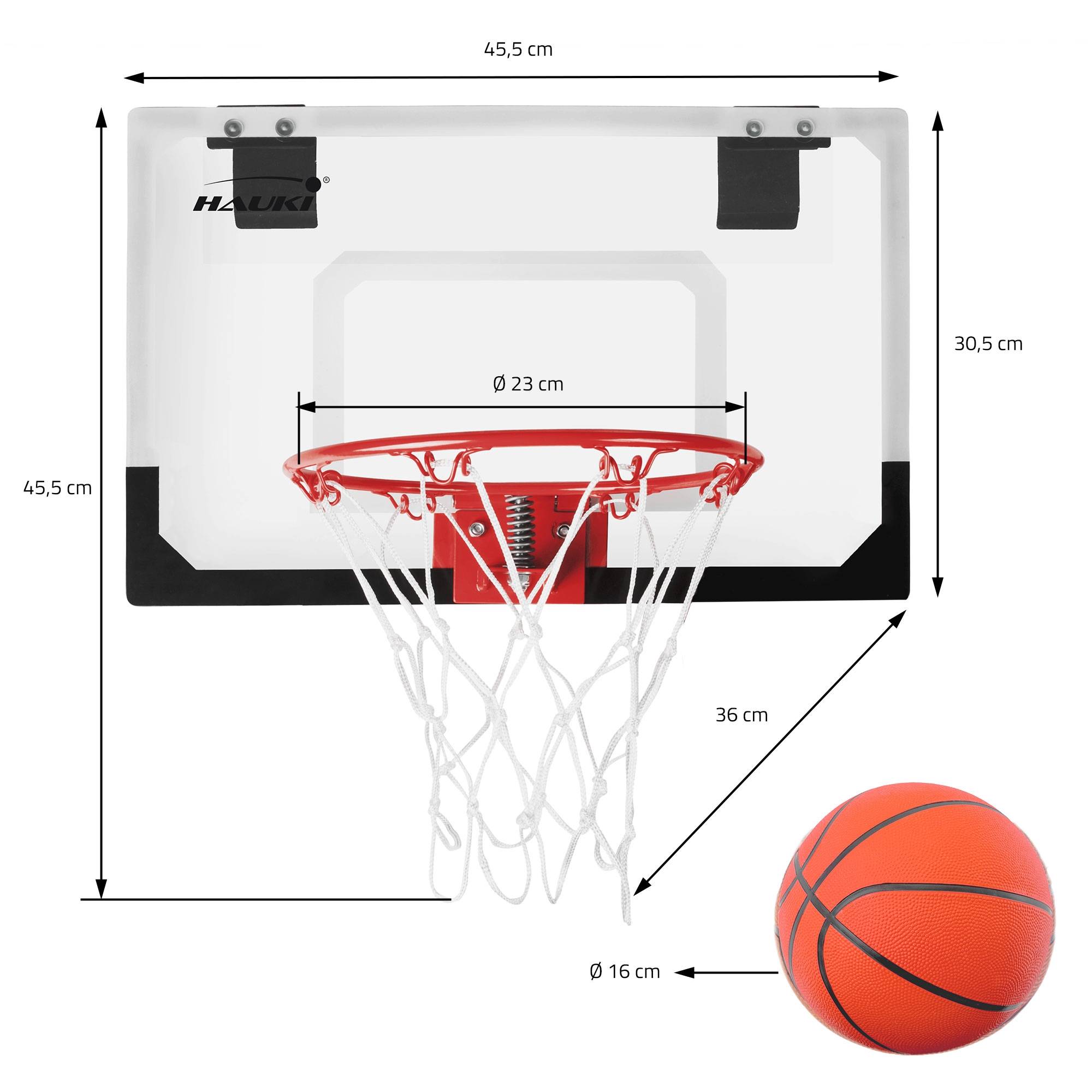 Set panier de basket 45,5x30,5 cm 3 ballons et pompe à balles  panneau et anneau - Imagen 6