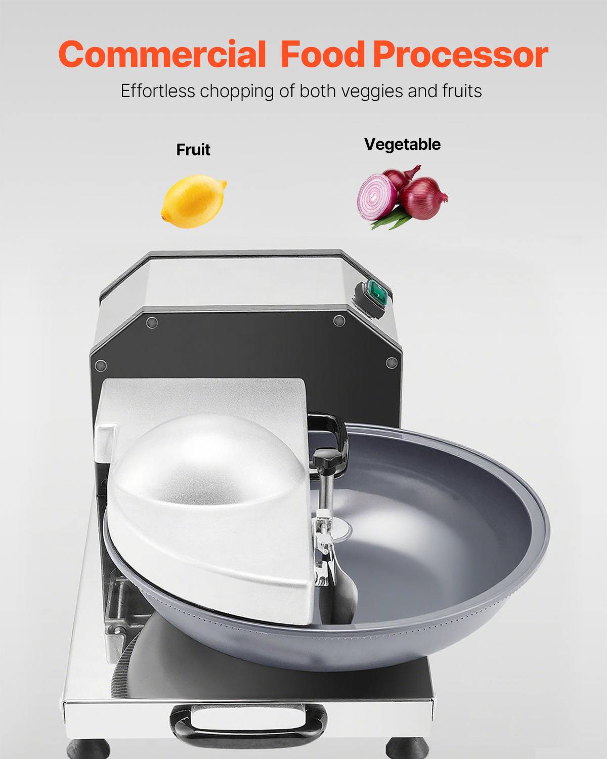 Vevor - VEVOR Robot culinaire hachoir légumes 3000 tr/min inox. Lame incurvée en S. Pour fruits, restaurant, maison. - Image 2