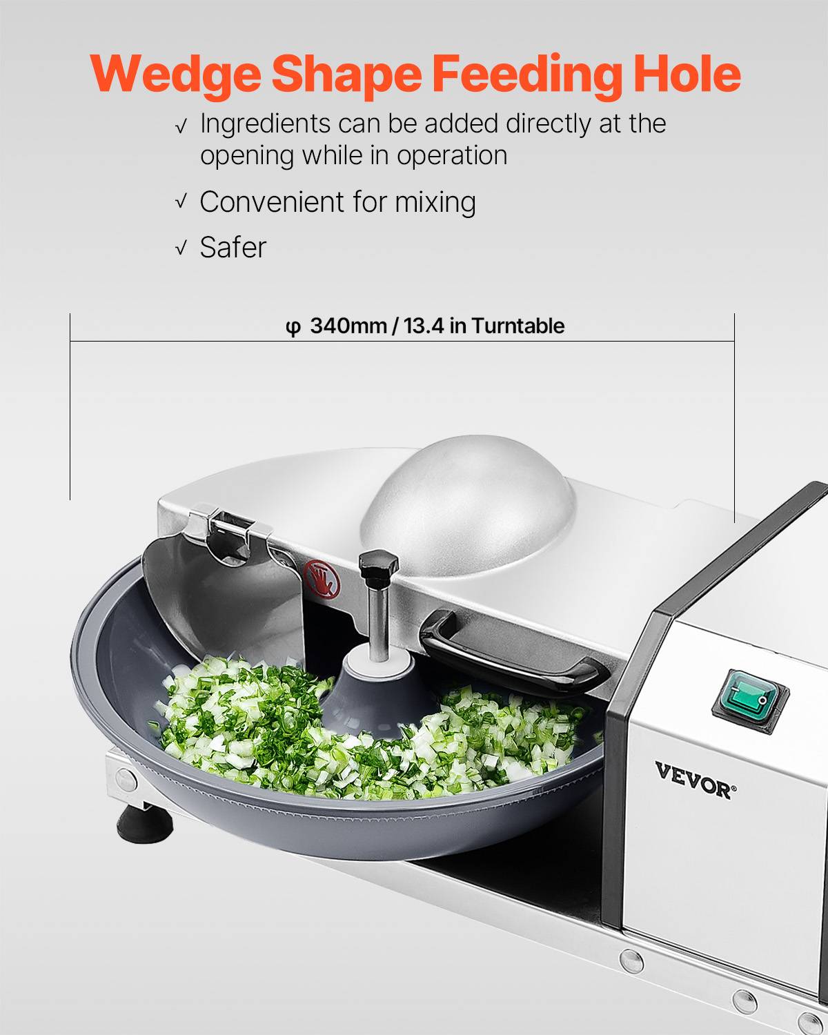 Vevor - VEVOR Robot culinaire hachoir légumes 3000 tr/min inox. Lame incurvée en S. Pour fruits, restaurant, maison. - Image 3