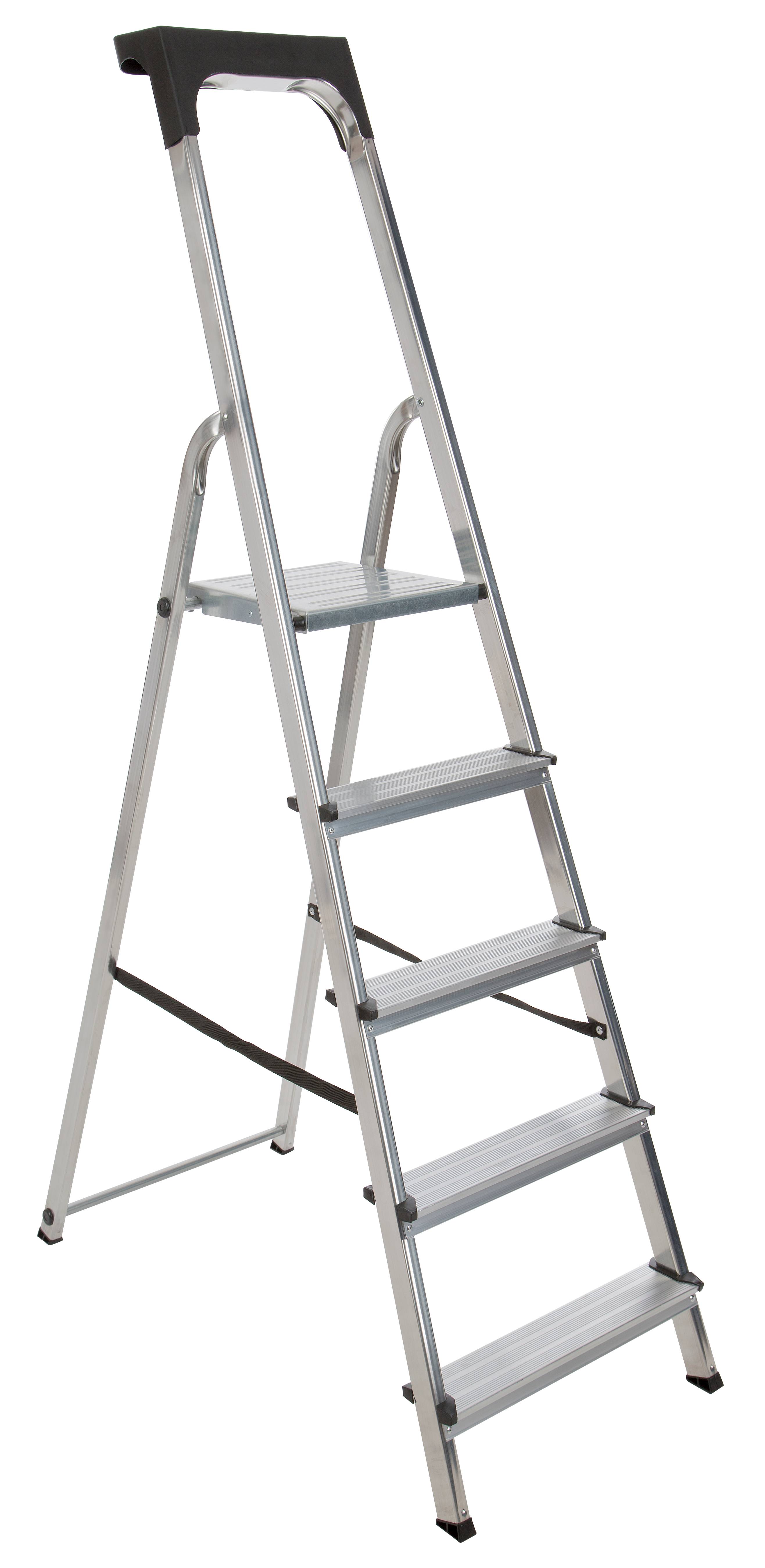 Escabeau aluminium 5 marches avec porte-outils et double rivet - ESCALO