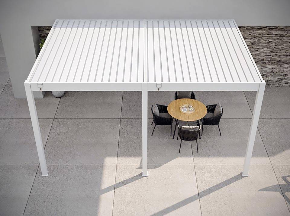 Pergola Bioclimatique Aluminium Adossee 19m² - 3,6x5,3 - Blanc - Lames Orientables de 0 à 120 degrés - HALO 19 - Imagen 4