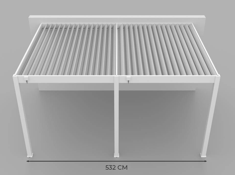 Pergola Bioclimatique Aluminium Adossee 19m² - 3,6x5,3 - Blanc - Lames Orientables de 0 à 120 degrés - HALO 19 - Imagen 8