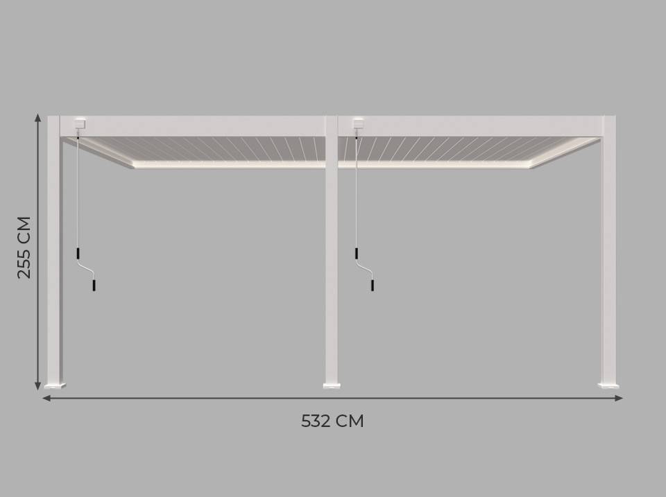Pergola Bioclimatique Aluminium Adossee 19m² - 3,6x5,3 - Blanc - Lames Orientables de 0 à 120 degrés - HALO 19 - Imagen 6