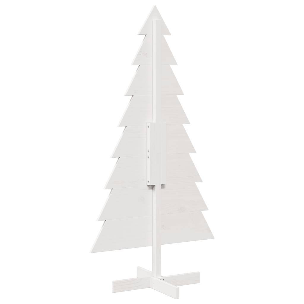 Sapin de Noël en Bois Pin Massif Décoration Intérieure 150 cm Blanc – ComfortXL Outdoor Living - Image 5