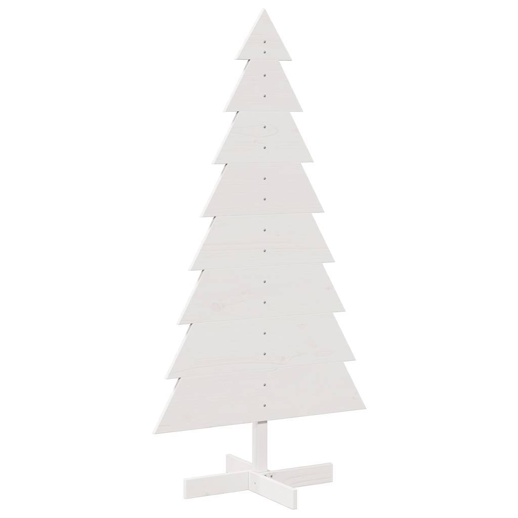Sapin de Noël en Bois Pin Massif Décoration Intérieure 150 cm Blanc – ComfortXL Outdoor Living - Image 2