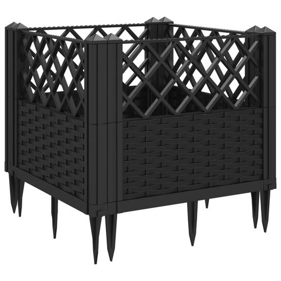 Jardinière avec Piquets PP Noir 43.5 x 43.5 x 43.5 cm - PANGIVO - Image 6