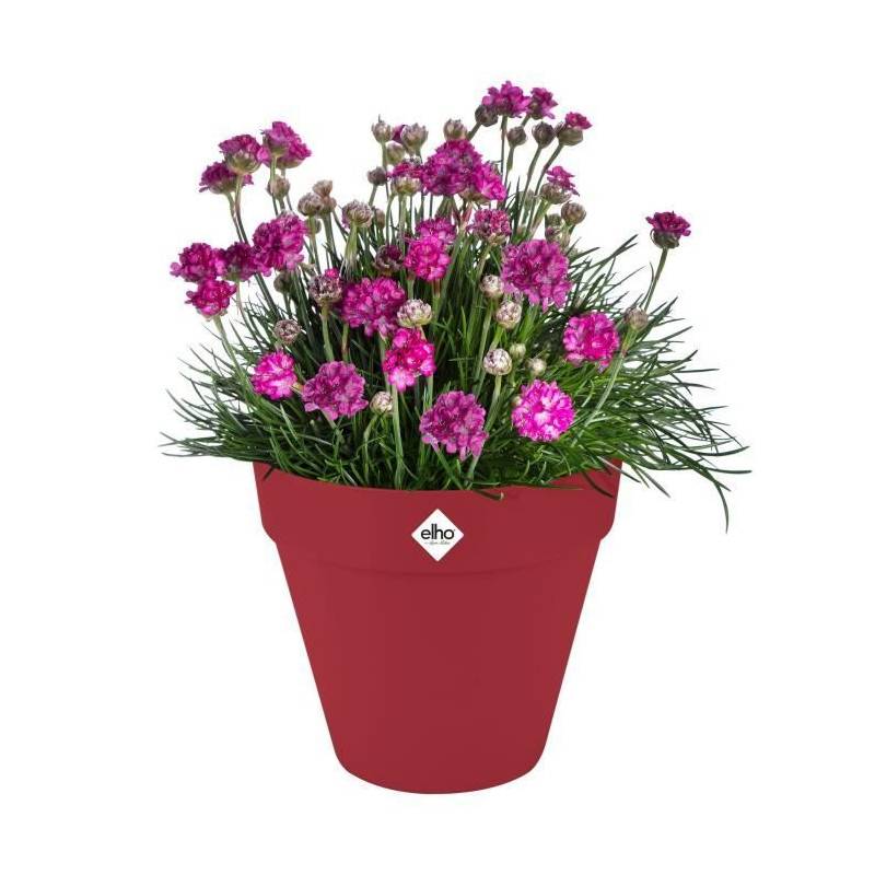 Elho - Pot De Fleur - Elho - Loft Urban Rond - Roues 40 - Rouge - L 39 X B 38.5 X H 35 Cm - Extérieur - 100% Recyclé - Imagen 3