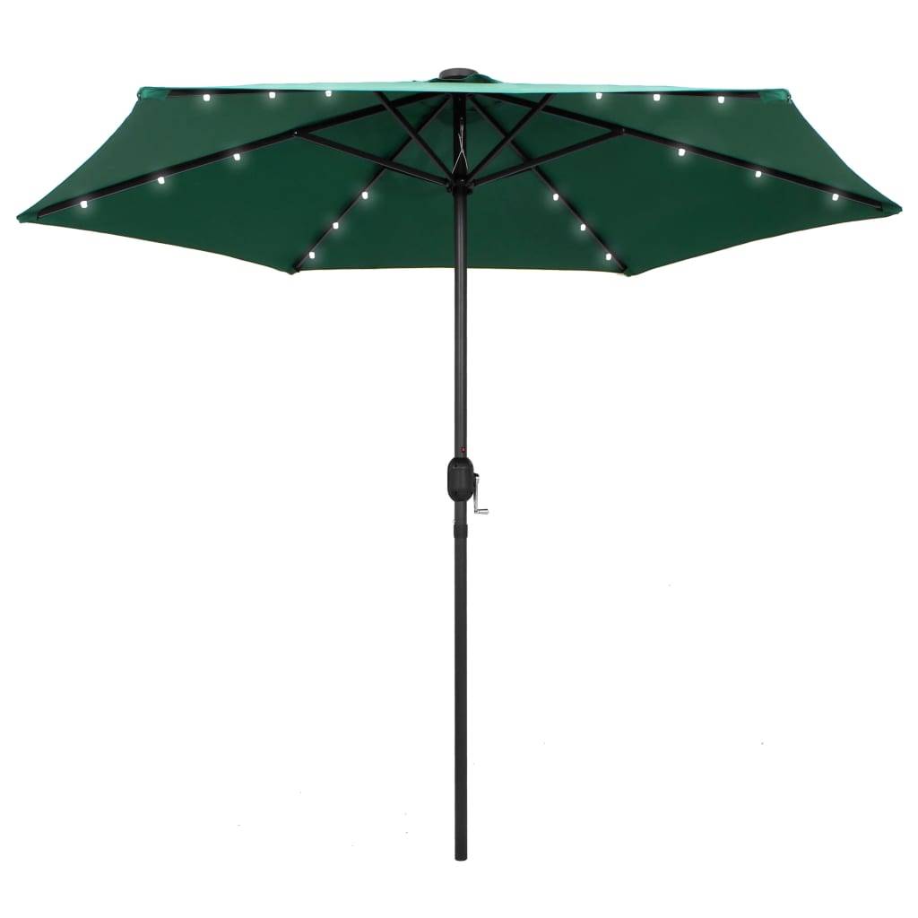 Vidaxl - Parasol de jardin avec lumières LED et mât en aluminium vert vidaXL 47352 - Imagen 1