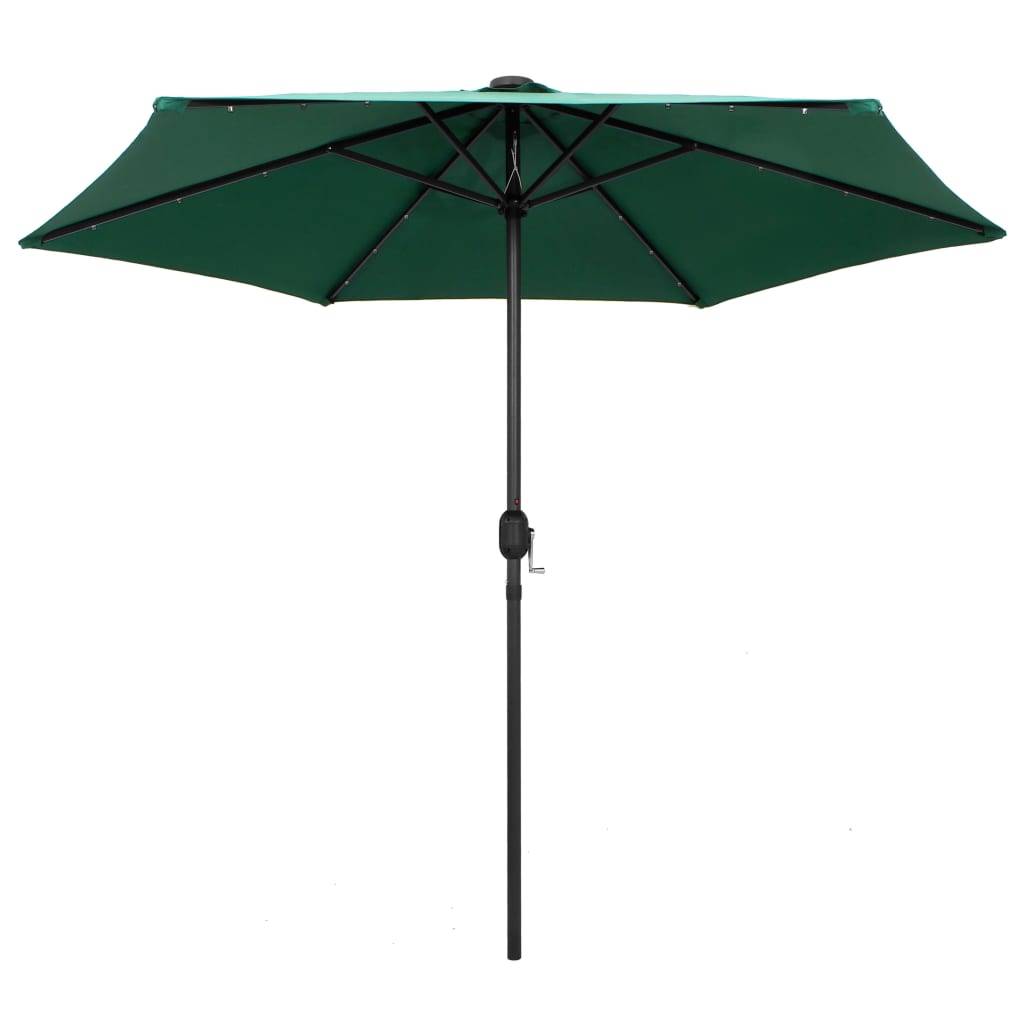 Vidaxl - Parasol de jardin avec lumières LED et mât en aluminium vert vidaXL 47352 - Imagen 2