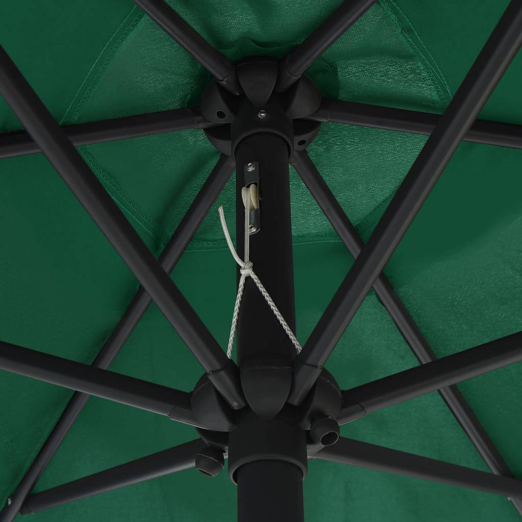 Vidaxl - Parasol de jardin avec lumières LED et mât en aluminium vert vidaXL 47352 - Imagen 6