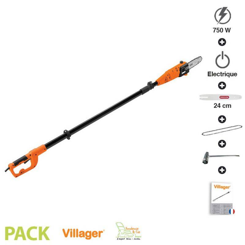 Elagueuse sur perche électrique 750W guide Oregon 24cm Villager VEPS 915 - Image 1