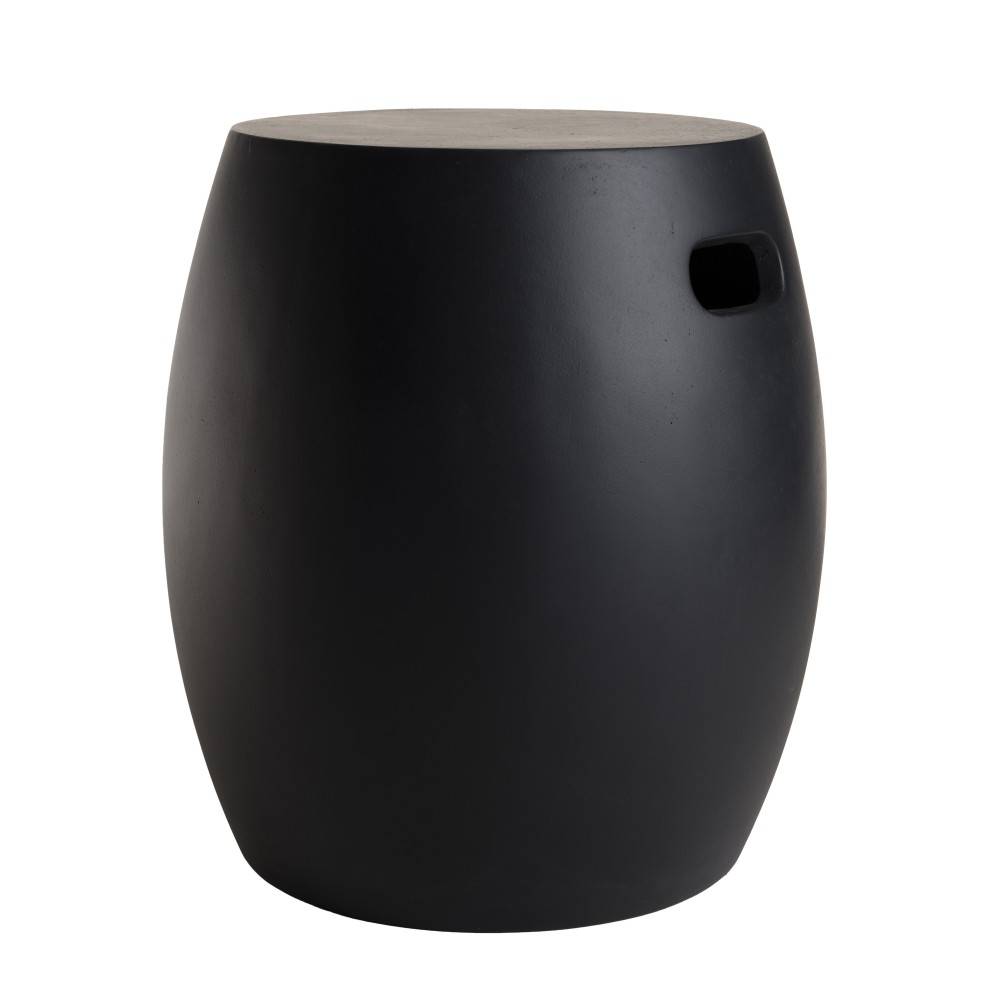 HECTOR - Table d'appoint de jardin ronde béton 43x43 cm noir - Image 1