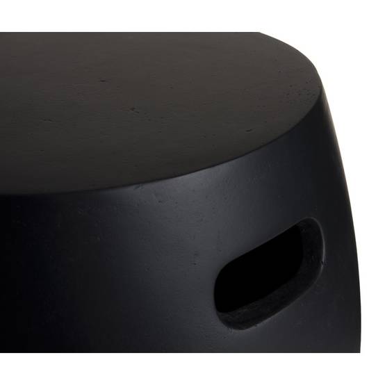 HECTOR - Table d'appoint de jardin ronde béton 43x43 cm noir - Image 3